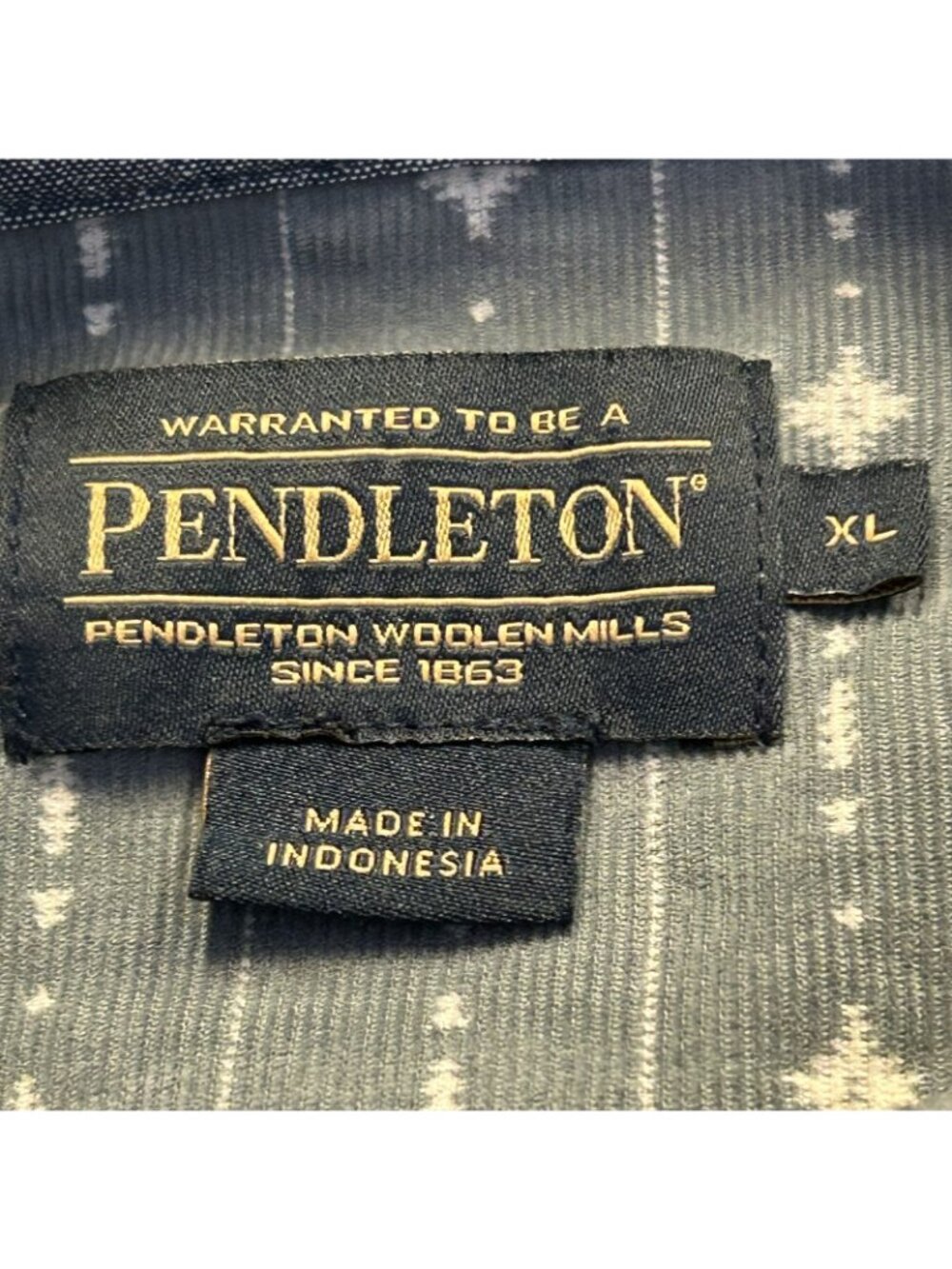 Pendleton Shirt Men XL Slate Pinwale Corduroy Geometric Button Up Western Casual - Picture 4 of 13